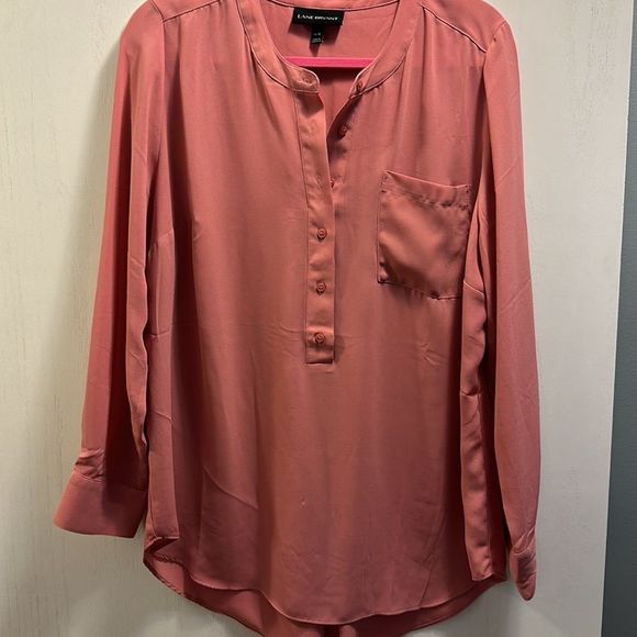 Lane Bryant Blouse. Button up. Size 14/16. Long Sleeve. Dusty Rose. - Picture 1 of 7